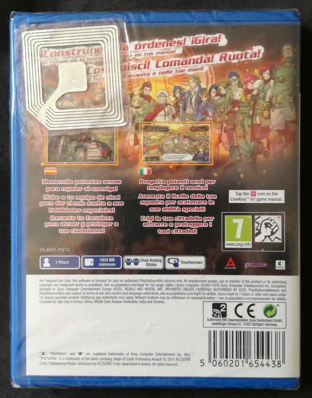 Aegis of Earth: Protonovus Assault PS Vita PAL ESP