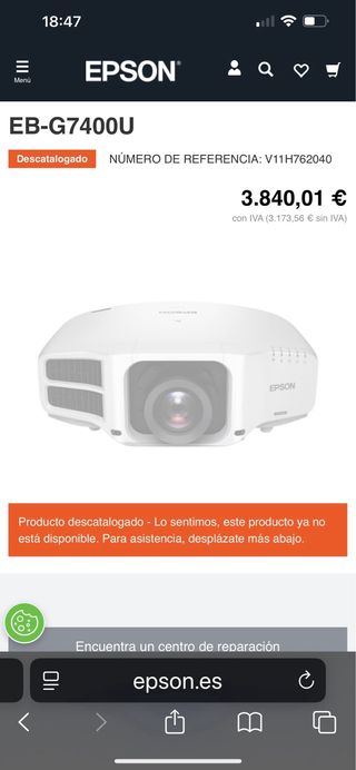 Proyector Epson EB-G7400U Blanco