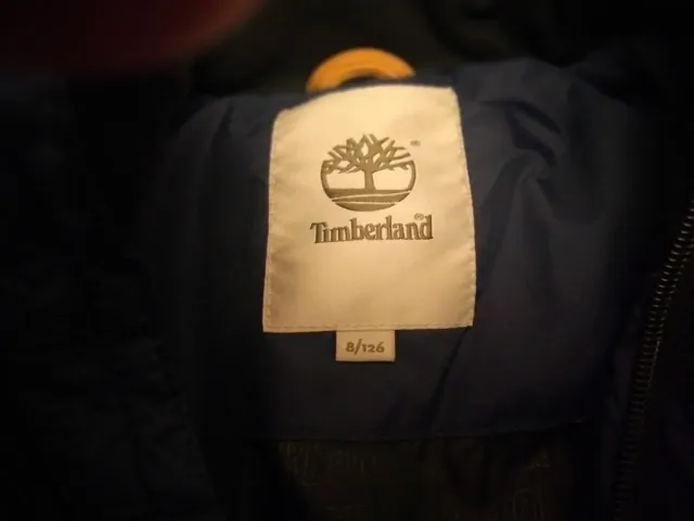 Chaqueta de niño de plumas Timberland azul y negra