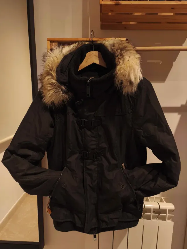 Chaqueta Khujo invierno gris oscuro/negro