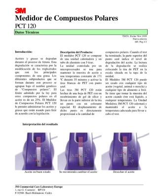 3M PCT 120 Tiras Test Aceite Fritura