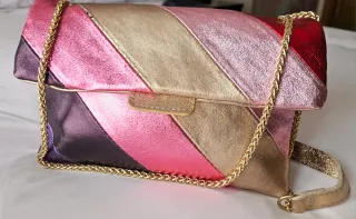 Bolso de fiesta dorado y rosa