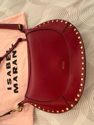 Bolso Isabel Marant Rojo con Tachuelas Doradas