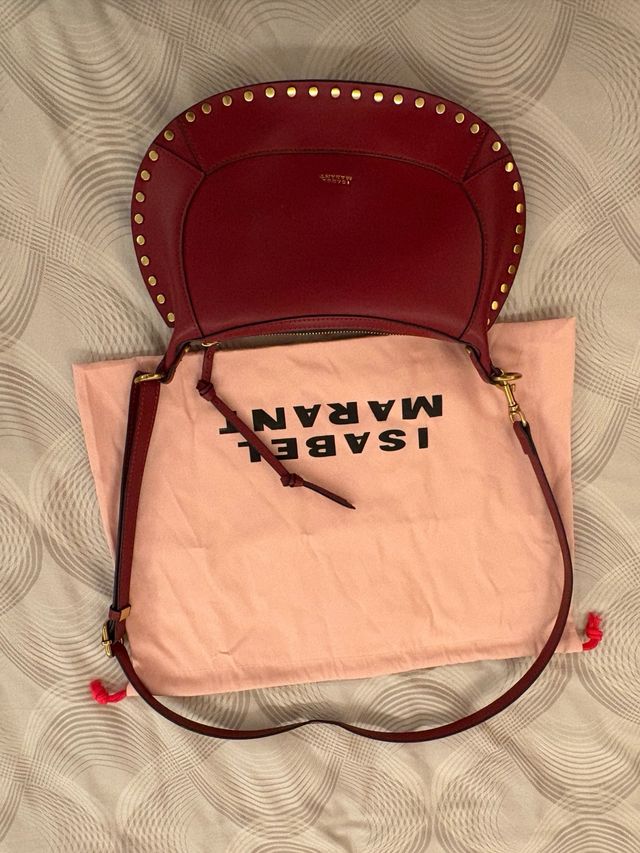 Bolso Isabel Marant Rojo con Tachuelas Doradas