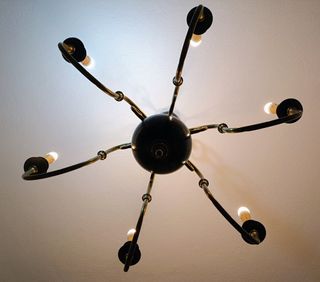 Candeeiro Latão Antigo 6 Lumes Suspenso