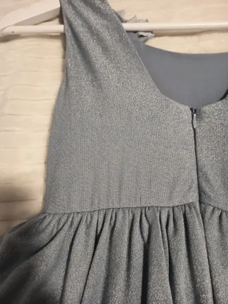 Vestido niña plateado con volantes Abel y Lula