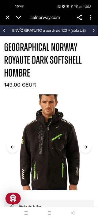Chaqueta Geographical Norway Hombre Negra