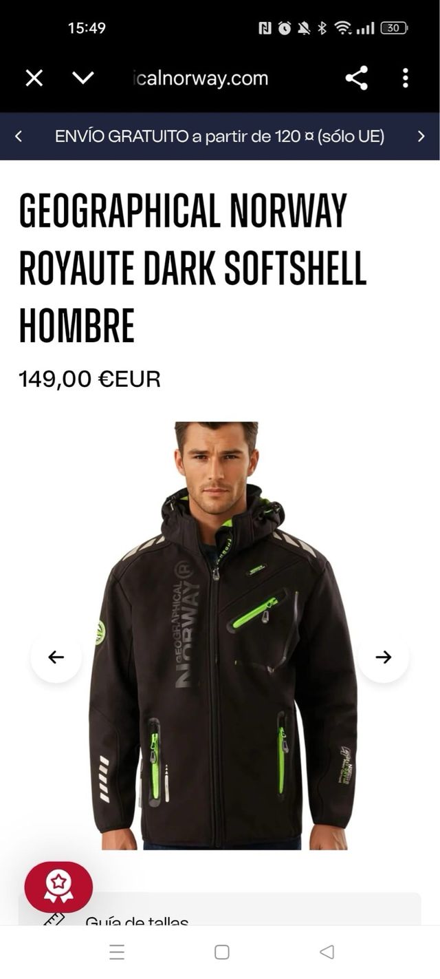 Chaqueta Geographical Norway Hombre Negra