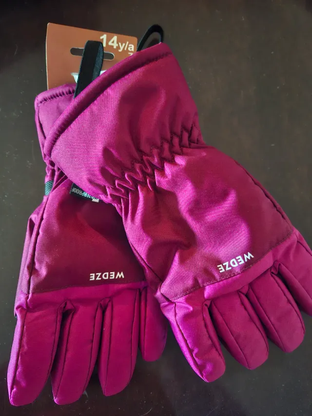 Guantes de nieve Wedze rosas/morados