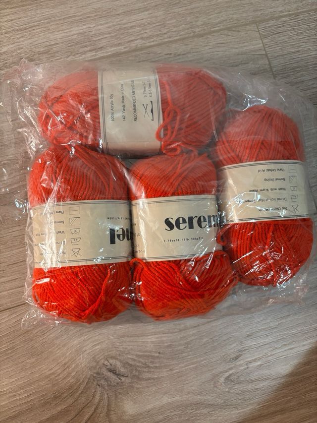 Pack 3 ovillos lana naranja Serenity