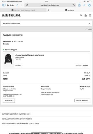 Jersey Zadig & Voltaire estrellas cachemira XS