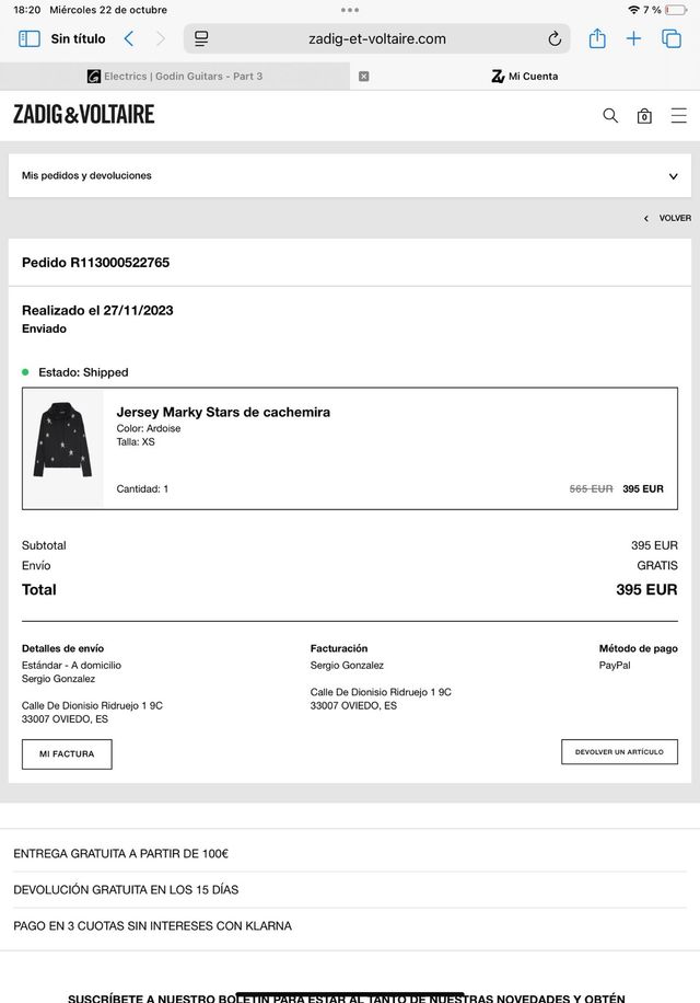 Jersey Zadig & Voltaire estrellas cachemira XS