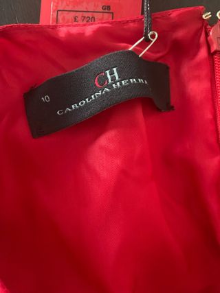 Vestido Rojo Carolina Herrera Negro Lazo