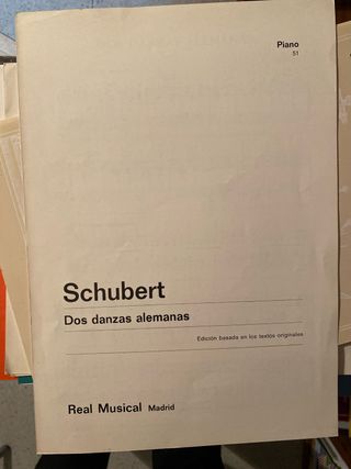 Partitura Schubert Dos danzas alemanas Piano