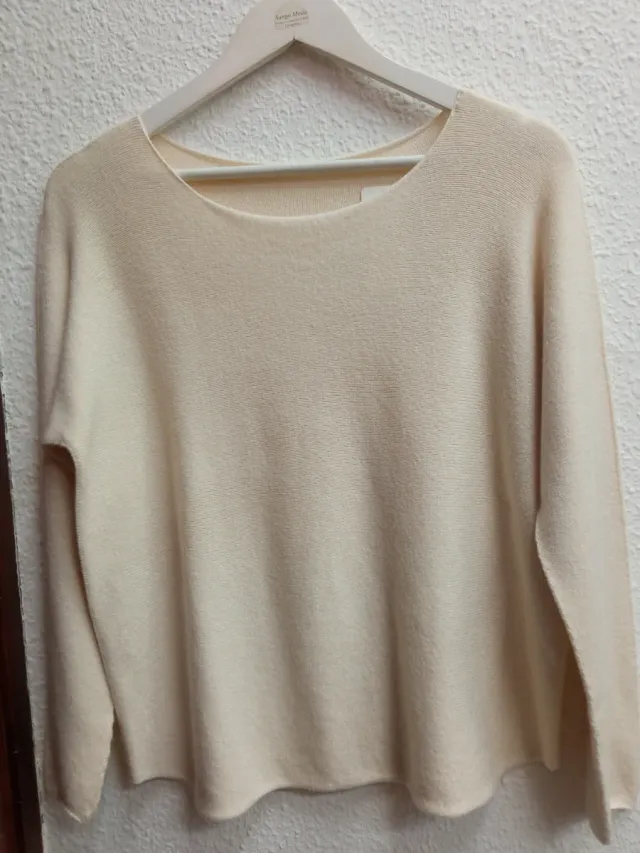 Jersey punto básico beige talla única