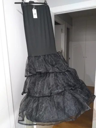 Cancán/Enagua Negro Corte Sirena Talla M