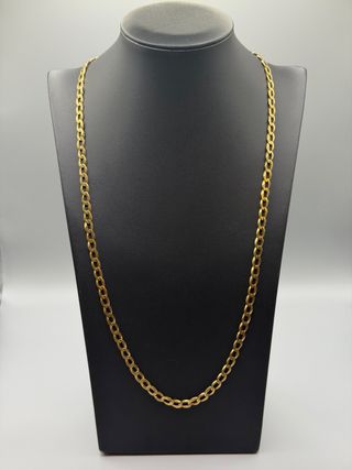 Ref265 Cadena barbada maciza de oro de 18k