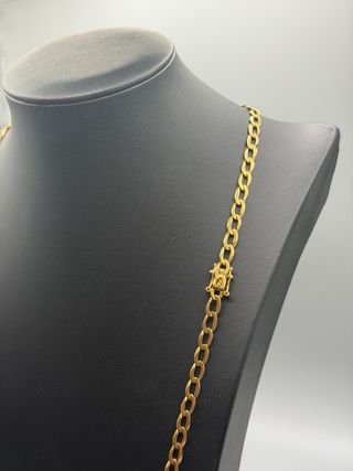 Ref265 Cadena barbada maciza de oro de 18k