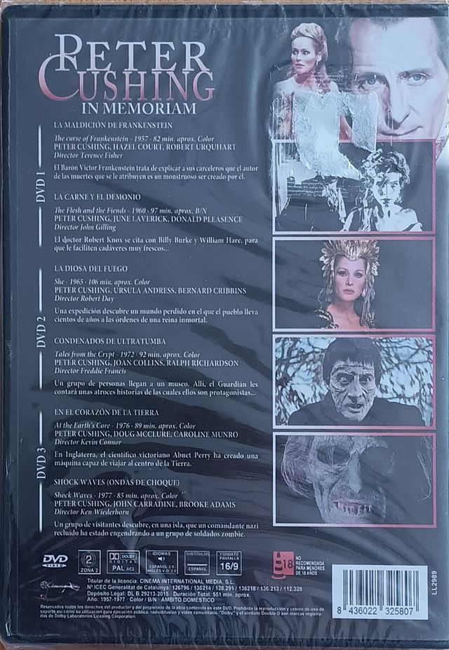 3Dvds terror Peter Cushing in memoriam