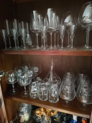 Conjunto Mueble Salón Madera y Cristal