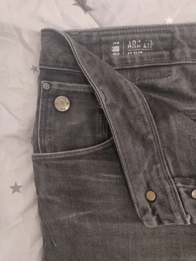 Pantalón G-Star Talla 33-34 Gris. ARC ZIP 3D SLIM