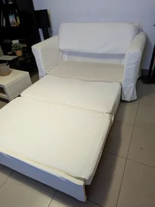 Sofá Cama 2 Plazas Blanco 150x90x85