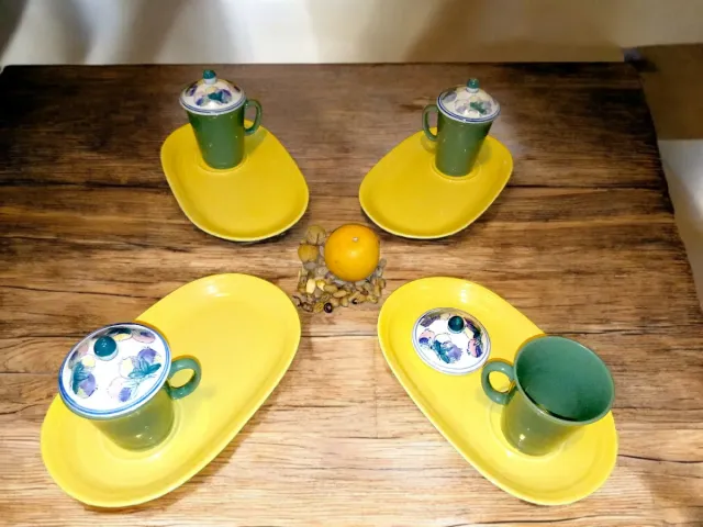 Juego Desayuno/Merienda 4 platos/bandeja y 4 tazas