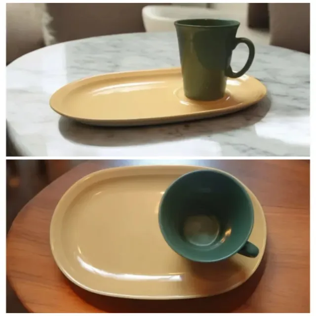 Juego Desayuno/Merienda 4 platos/bandeja y 4 tazas
