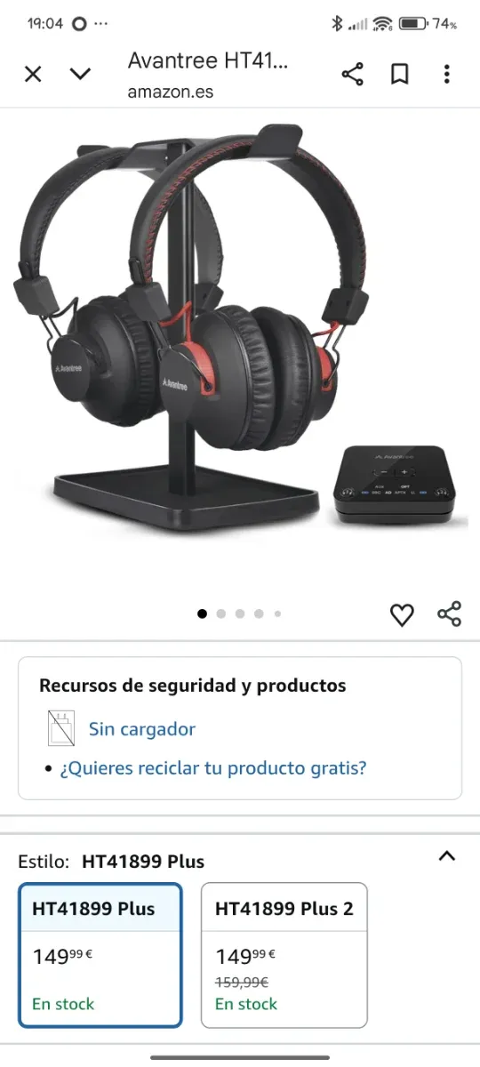 2 Auriculares Avantree Inalámbricos TV