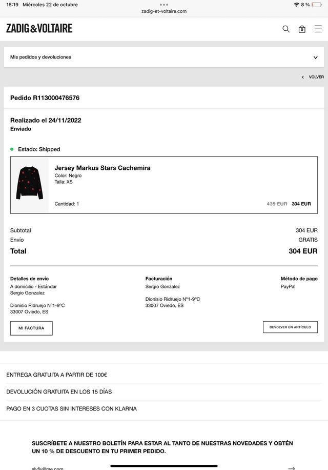 Jersey Marky Stars Cachemira Negro XS