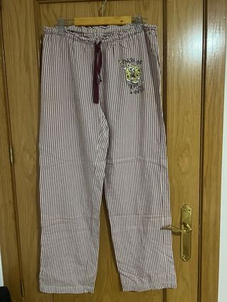 Pantalón pijama Oysho rayas morado L + regalo.