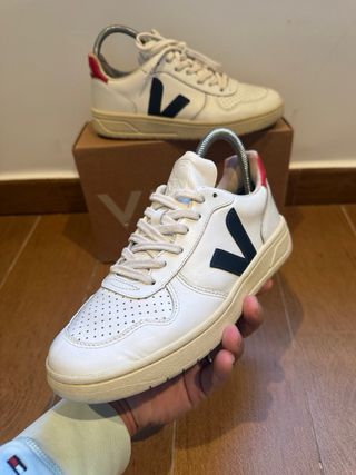 Zapatillas Trainers Veja V10 Talla 38 Blanco/Azul