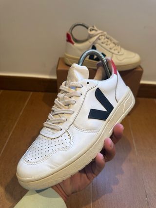 Zapatillas Trainers Veja V10 Talla 38 Blanco/Azul