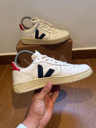 Zapatillas Trainers Veja V10 Talla 38 Blanco/Azul