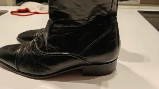 Botines de piel 7cm altura,negros para hombre