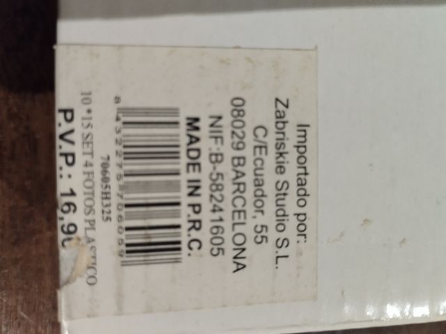 4 Portafotos Natura en un soporte de metacrilato