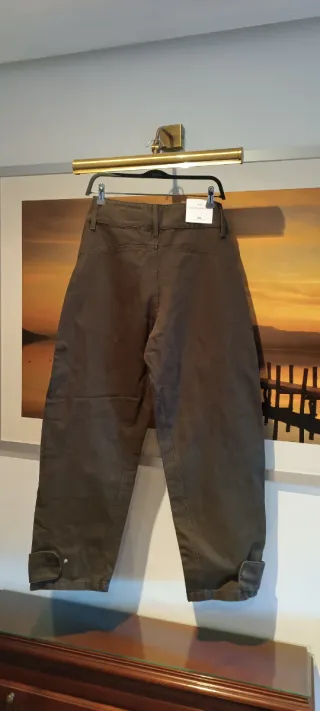 Pantalones Zara baggy marrón chocolate con etiquet