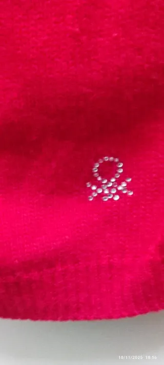 Cardigan Benetton lana bambina rosso con bottoni