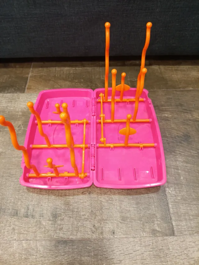 Escurrebiberones plegable rosa