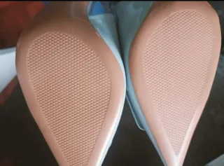 Sandalias Zara Slingback Tacón Azul Claro