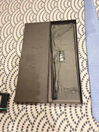 Corbata Gucci Azul Plateada