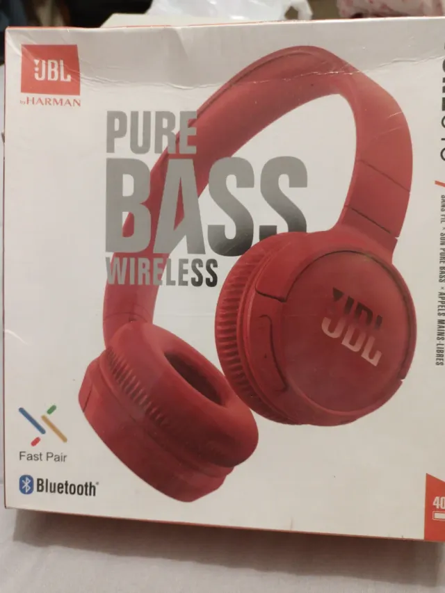 Auriculares JBL Pure Bass Wireless Rojos