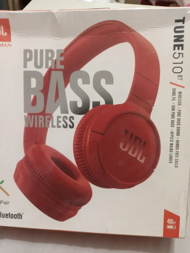 Auriculares JBL Pure Bass Wireless Rojos