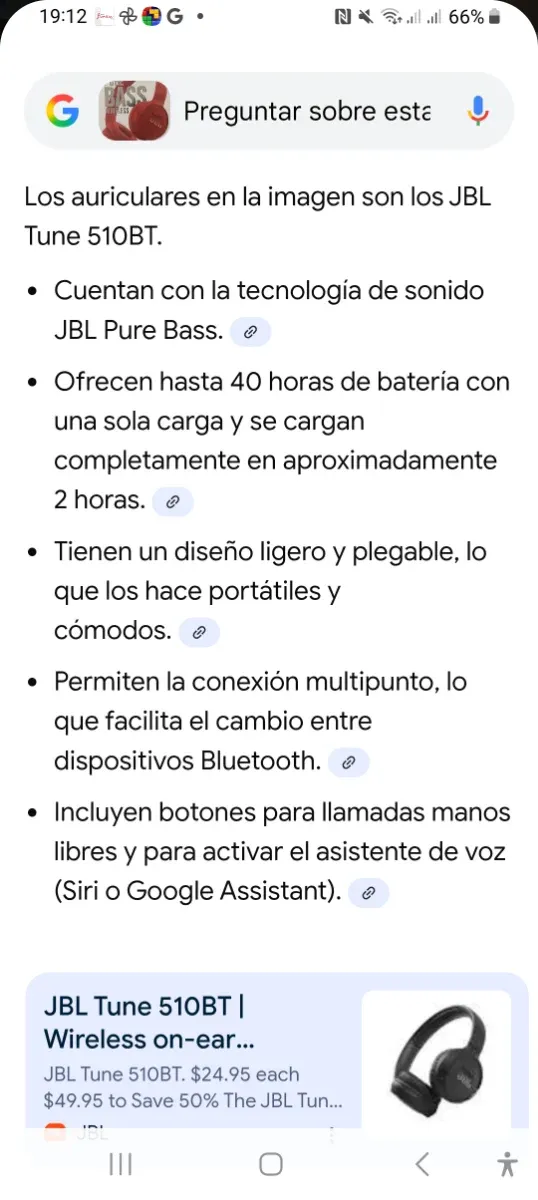 Auriculares JBL Pure Bass Wireless Rojos