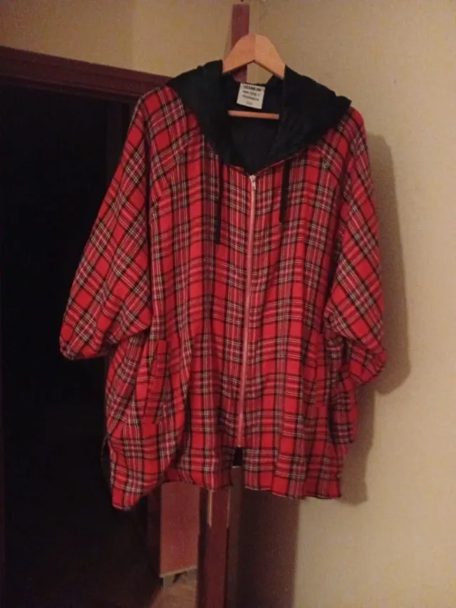 Chaquetón cuadros rojo y negro talla única