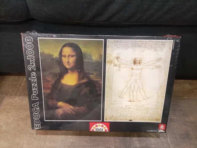 Puzzle Mona Lisa y Hombre de vitruvio +angelitos