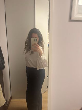 Pantalón pinzas MANGO verde