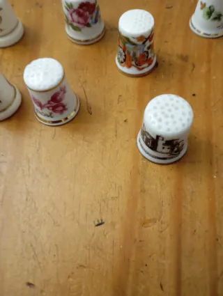 Conjunto 10 Dedais Porcelana Decorativos