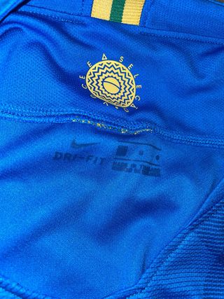 Camiseta Brasil Mundial Rusia 2018 Azul Talla M