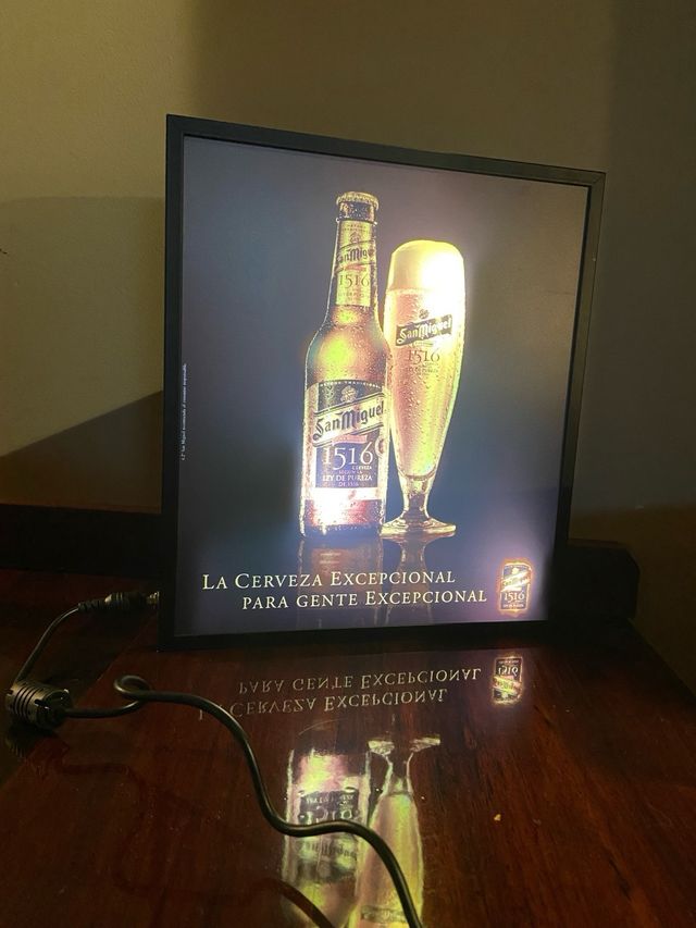 cartel Luminoso san Miguel cerveza